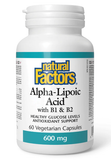 Natural Factors Alpha Lipoic Acid with B1 & B2 600mg - 60 Capsules