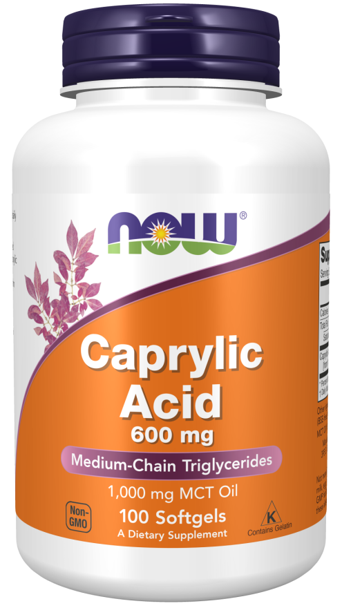 NOW CAPRYLIC ACID 600MG 100 SO