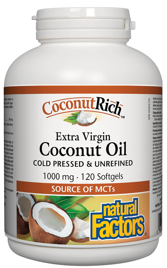 Natural Factors Extra Virgin Coconut Oil 1000 mg - 120 Softgels