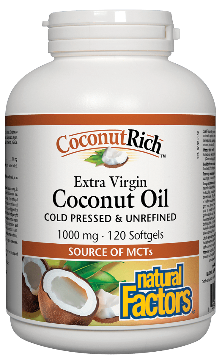 Natural Factors Extra Virgin Coconut Oil 1000 mg - 120 Softgels