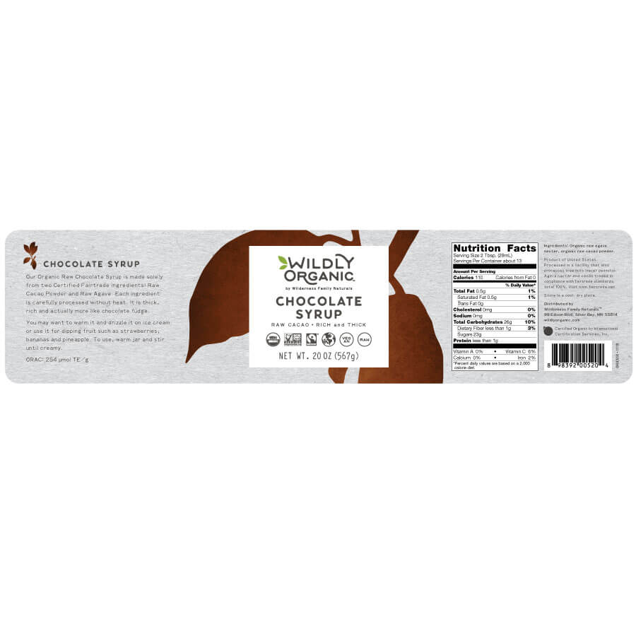 Wildly Organic Raw Cacao Chocolate Syrup - 567g