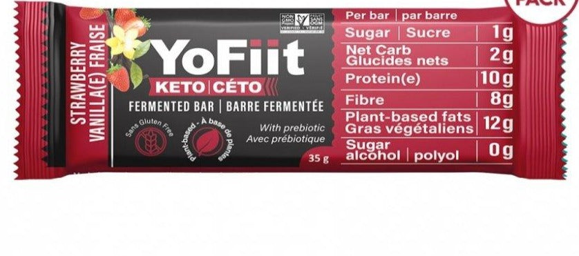 YoFiit Fermented Protein Keto Bar – Strawberry Vanilla