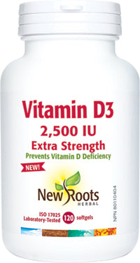 New Roots Vitamin D3 2500 IU - 120 Softgels