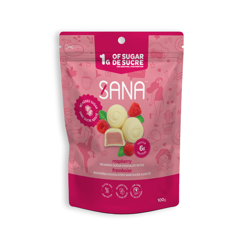 Sana White Chocolate Raspberry Bites - 100g