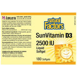 Natural Factors SunVitamin D3 1000 IU - 180 Softgels