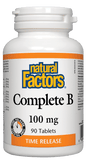 Natural Factors Complete B 100mg - 90 Tablets