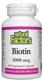 Natural Factors Biotin 5000mcg - 60 Capsules