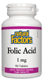 Natural Factors Folic Acid 1mg - 90 Tablets