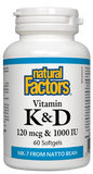 Natural Factors Vitamin K & D - 60 Softgels