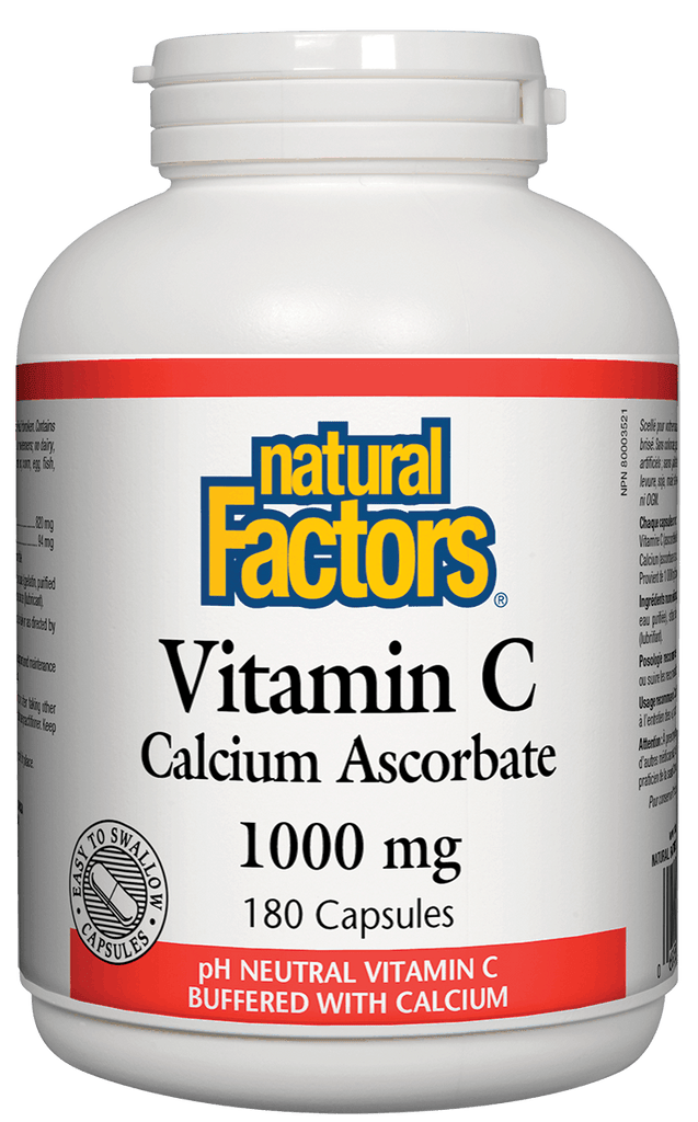 Natural Factors Vitamin C Calcium Ascorbate 1000mg - 180 Capsules