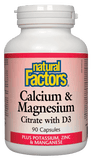 Natural Factors Calcium & Magnesium Citrate with D3 - 90 Capsules