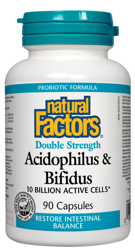 Natural Factors Acidophilus & Bifidus Double Strength - 90 Capsules