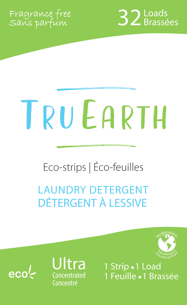Tru Earth Eco-Strips Laundry Detergent Fragrance Free - 32 Loads