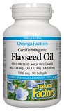 Natural Factors Certified Organic Flaxseed Oil 1000mg - 90 Softgels
