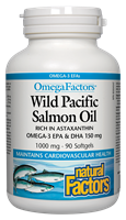 Natural Factors Wild Pacific Salmon Oil 1000mg - 90 Softgels