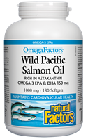 Natural Factors Wild Pacific Salmon Oil 1000mg - 180 Softgels