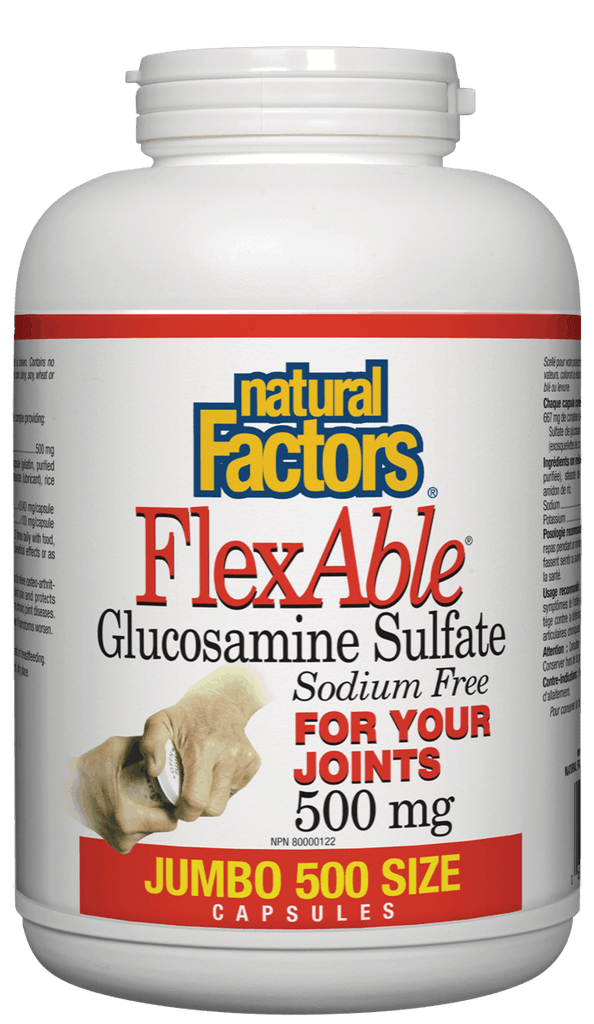Natural Factors FlexAble® Glucosamine Sulfate 500mg - 500 Capsules