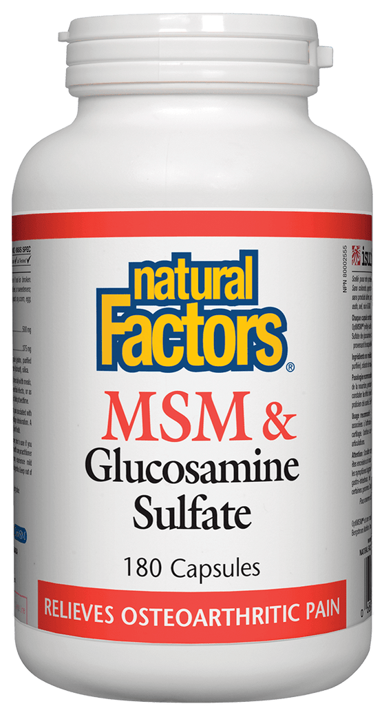 Natural Factors MSM & Glucosamine Sulfate - 180 Capsules