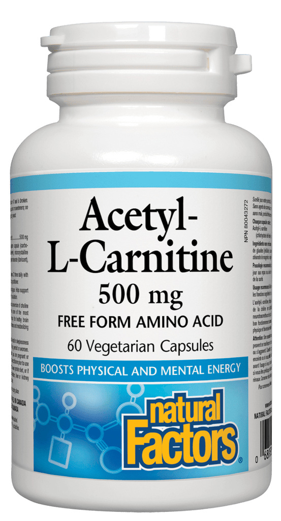 Natural Factors Acetyl-L-Carnitine 500mg - 60 Capsules