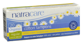 Natracare 100% Organic Cotton Tampons Regular - 20 Pack