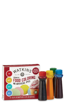 Watkins Assorted Food Coloring - 4 x 8.9ml