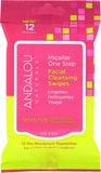 Andalou Naturals Micellar One Step Facial Cleansing Swipes - 12 Pack