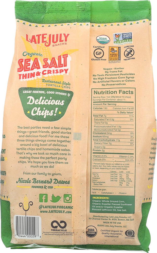 Late July Organic Sea Salt Tortilla Chips - 312g