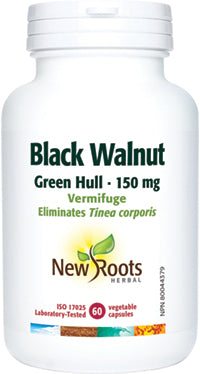 New Roots Black Walnut Green Hull 150mg - 60 Capsules