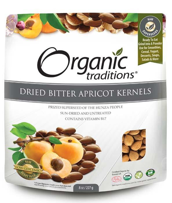 Organic Traditions Dried Bitter Apricot Kernels - 227g