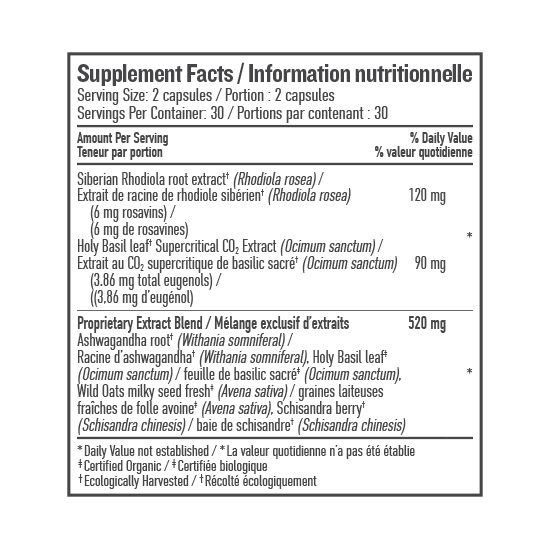 Botanica Daily Adrenal Support Liquid Capsules - 60 Capsules
