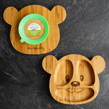 Ola Bamboo Kids Bamboo Plate With Suction Cup - Teddy Bear