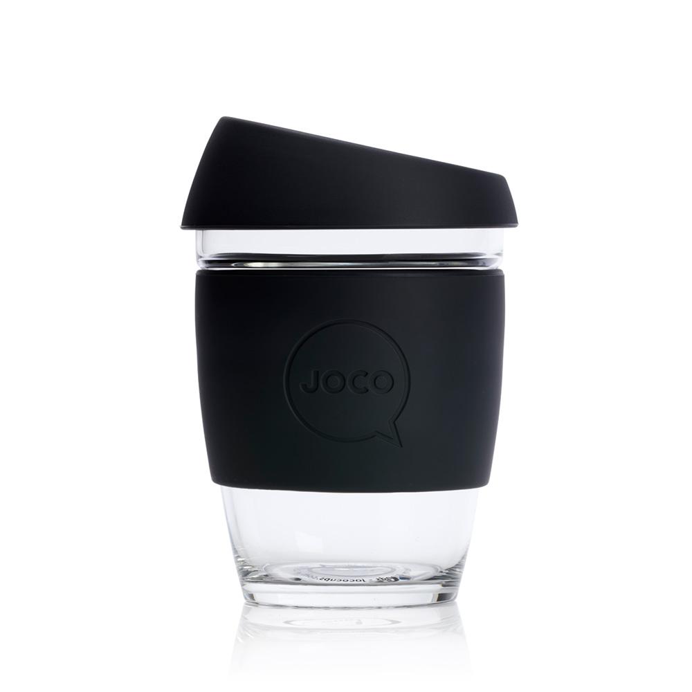 JOCO 12oz Reusable Glass Cup (Black)