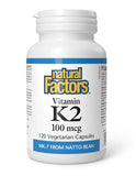 Natural Factors Vitamin K2 100mcg - 120 Capsules