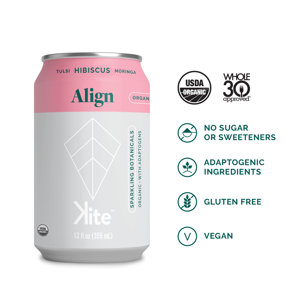 Kite Align Tulsi Hibiscus Sparkling Botanicals Beverage - 355ml