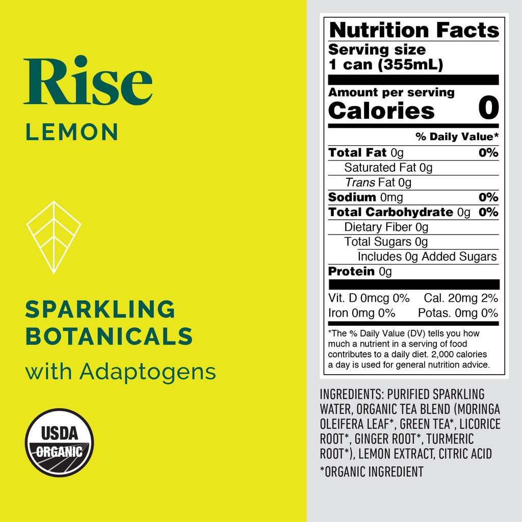 Kite Rise Moringa Lemon Sparkling Botanicals Beverage - 355ml