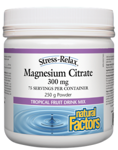 Natural Factors Magnesium Citrate 300mg Tropical Fruit - 250g