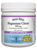 Natural Factors Magnesium Citrate 300mg Tropical Fruit - 250g