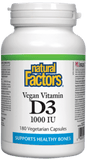 Natural Factors Vegan Vitamin D3 1000IU - 180 Capsules