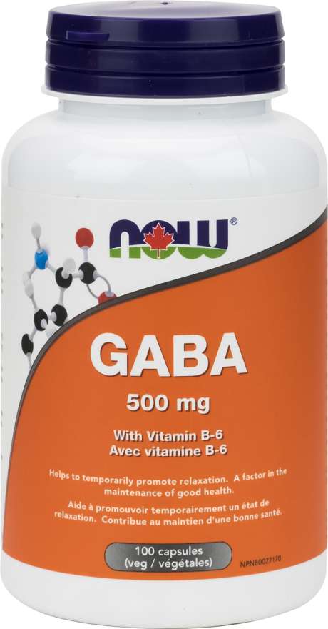 Now Gaba 500mg With Vitamin B-6 - 100 Capsules