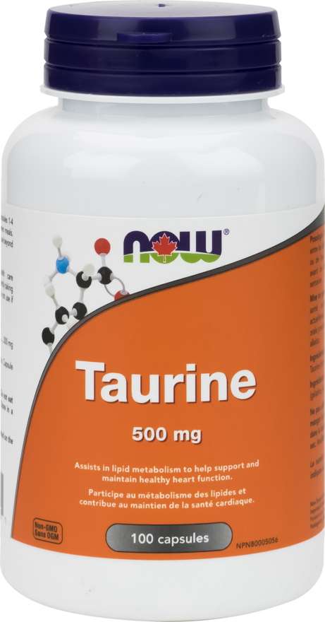 Now Taurine 500mg - 100 Capsules