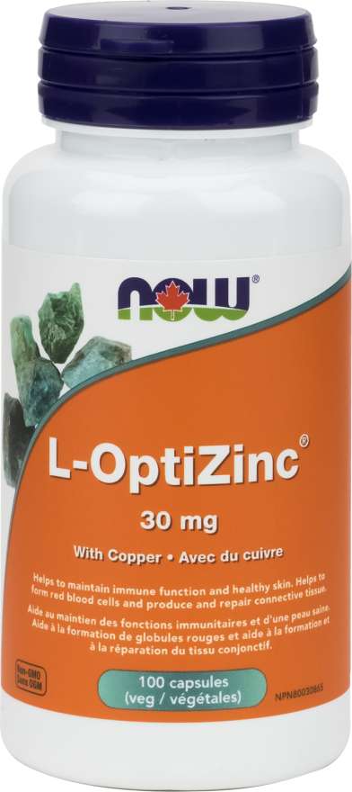Now L-Optizinc 30mg With Copper - 100 Capsules