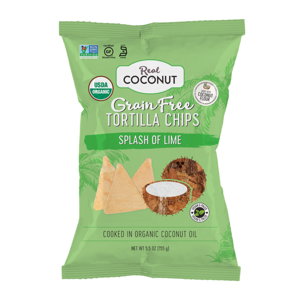 Real Coconut Splash of Lime Tortilla Chips - 155g