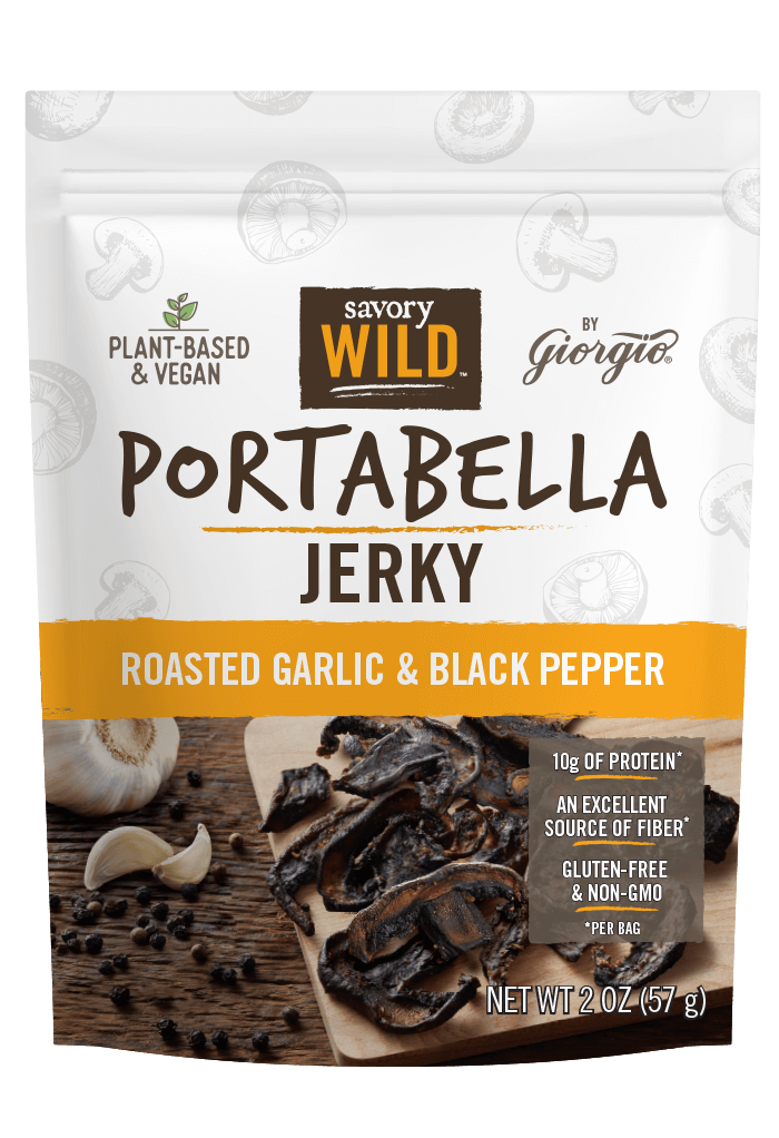 Savory Wild Portabella Roasted Garlic & Black Pepper Jerky - 57g