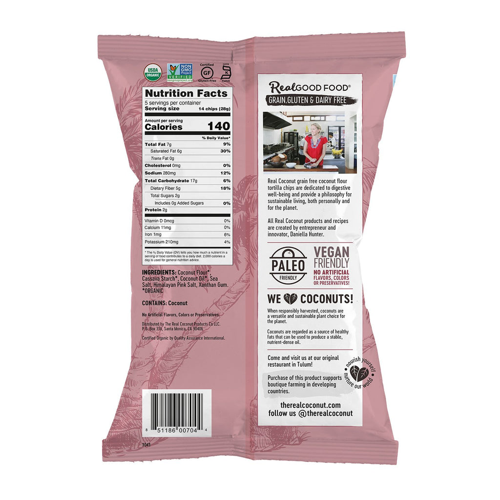 Real Coconut Himalayan Pink Salt Tortilla Chips - 155g