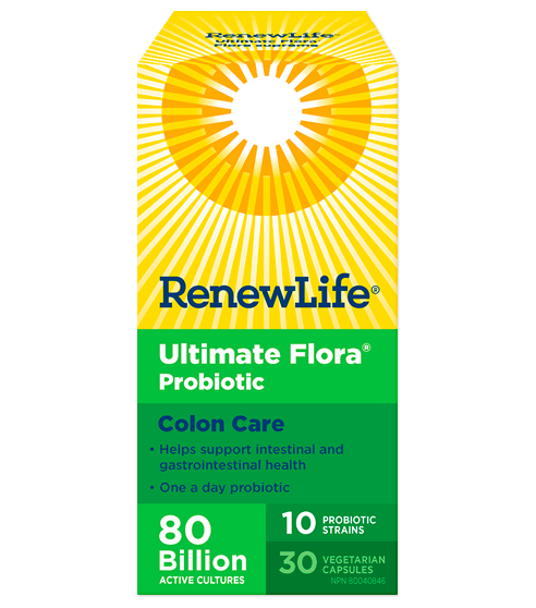 Renew Life Ultimate Flora Probiotic Colon Care 80 Billion - 30 Capsules
