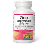 Natural Factors Zinc Bisglycinate 25mg 120vcaps