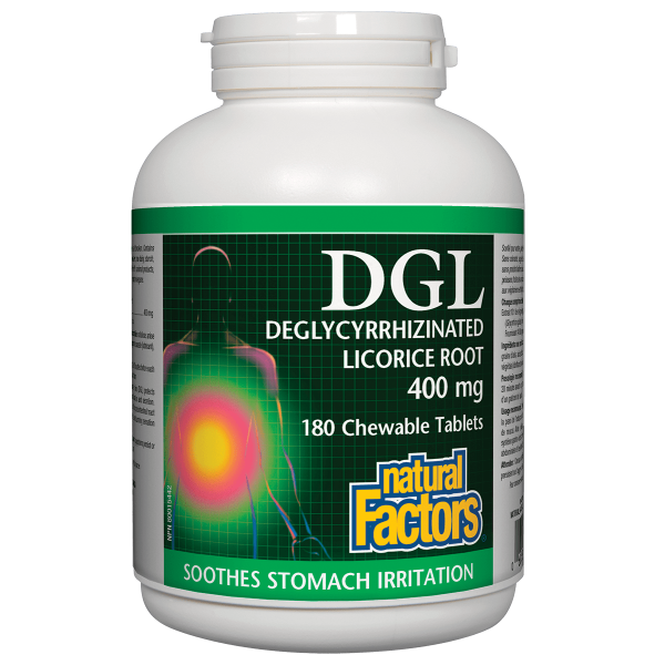 Natural Factors DGL 400mg - 180 Chewable Tablets