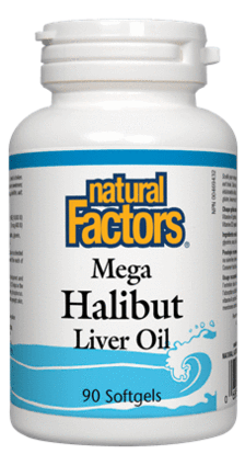 Natural Factors Mega Halibut Liver Oil - 90 Capsules
