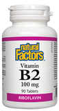 Natural Factors Vitamin B2 100mg - 90 Tablets