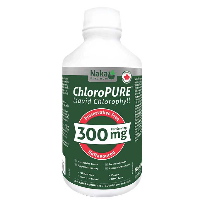 Naka Platinum ChloroPURE Liquid Chlorophyll 300mg Unflavoured - 600ml